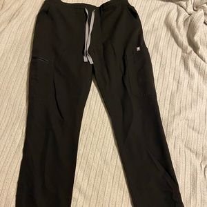 Figs black small petite scrub pants